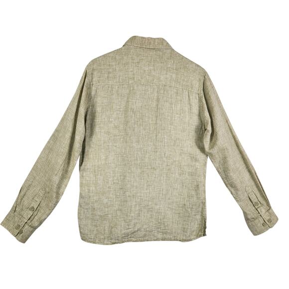 Comstock Co Mens SM 100% Linen Shirt Natural Beige Long Sleeve Button Down EUC - Picture 2 of 16